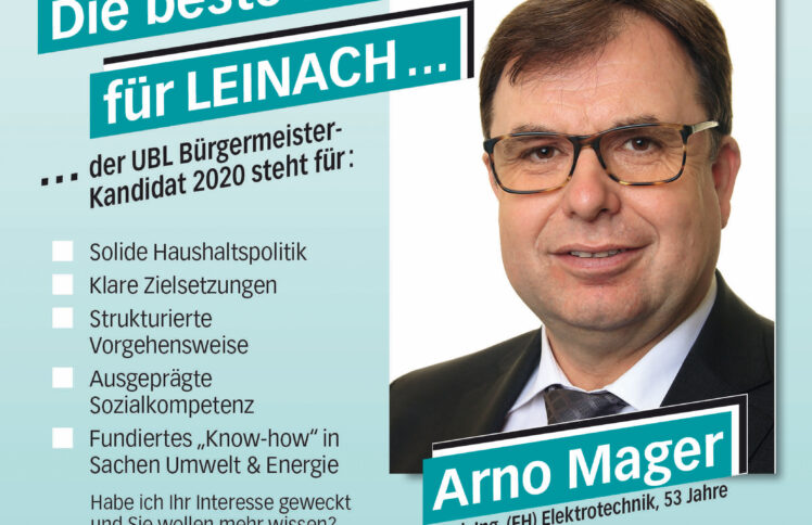 Unser Bürgermeisterkandidat Arno Mager